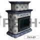 Изразцовая печь-камин КимрПечь Прованс двухъярусная центральная с топкой Chazelles D70