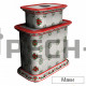 Изразцовая печь-камин КимрПечь Прованс двухъярусная центральная с топкой Chazelles D70