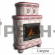 Изразцовая печь-камин КимрПечь Медальон двухъярусная центральная с топкой Chazelles D70V