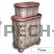 Изразцовая печь-камин КимрПечь Медальон двухъярусная центральная с топкой Ладья 600