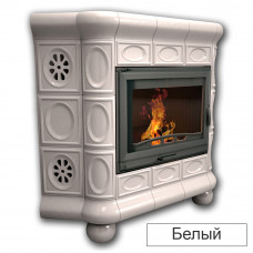 Изразцовая печь-камин КимрПечь Медальон угловая с топкой Astov К7454