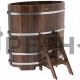 Купель овальная для бани и сауны Bentwood из лиственницы (ШхД=0,80х1,42 м)