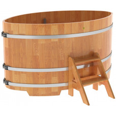 Купель овальная для бани и сауны Bentwood из сращенных ламелей лиственницы (ШхД=1,12х1,83 м)