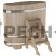 Купель овальная для бани и сауны Bentwood из кедра "Премиум" (ШхД=0,69х1,31 м)