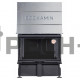 Каминная топка EcoKamin Дельта 800B три стекла принтинг черный шамот