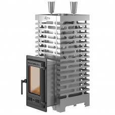 Дровяная печь для бани Aston 24 INOX (310) со стеклянной дверцей
