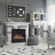 Каминокомплект RealFlame Marco с очагом 3D Cassette 630 (чёрная вставка) Белый (WT-P511) с дровами