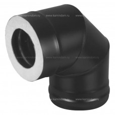 Сэндвич-колено Везувий BLACK (AISI 430/1,0мм, Keralux) 90° Ø 150/250 мм