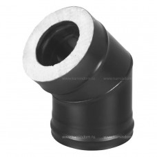 Сэндвич-колено Везувий BLACK (AISI 430/1,0мм, Keralux) 45° Ø 115/200 мм