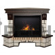 Каминокомплект RealFlame Стоун (Stone) Corner с очагом 3D Cassette 630 (чёрная вставка) (угловой) Античный дуб (АО-297) black panel (без дров)