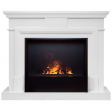 Каминокомплект RealFlame Marco с очагом 3D Cassette 630 (чёрная вставка) Белый (WT-P511) black panel (без дров)