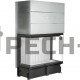 Каминная топка EcoKamin Дельта 1200х800х450P три стекла (подовое горение) Белый шамот