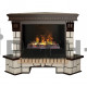 Каминокомплект RealFlame Стоун (Stone) Corner с очагом 3D Cassette 630 (чёрная вставка) (угловой) Античный дуб (АО-297) с дровами