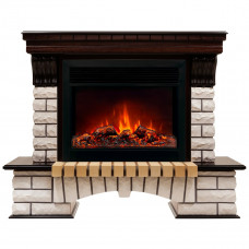 Каминокомплект RealFlame Бруклин (Country) с очагом MoonBlaze Deluxe Белый дуб (WT-614) MoonBlaze Deluxe Brass