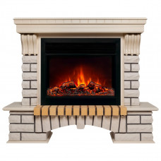 Каминокомплект RealFlame Бруклин (Country) с очагом MoonBlaze Deluxe Белый дуб (WT-614) MoonBlaze Deluxe Black